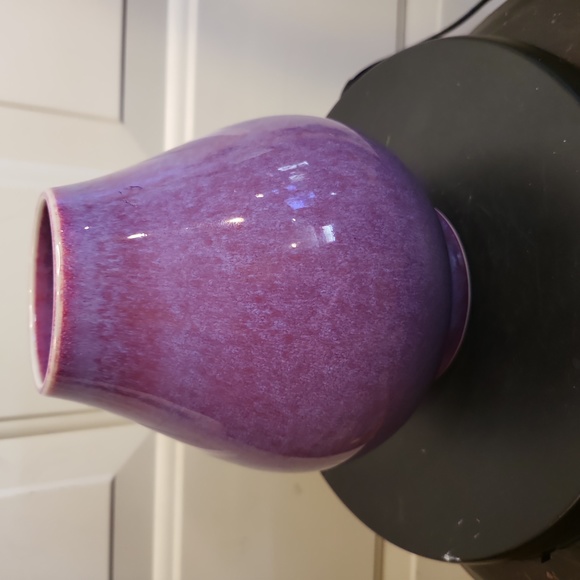 Chinese Plum Flambe Glaze Vase Signed M P w/ Chop Mark - Picture 2 of 10